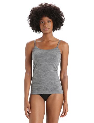 Gritstone Heather Women's Icebreaker Merino Siren Cami Singlet Underwear | USA 1697OKIR